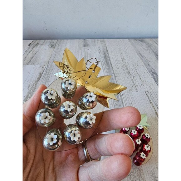 Vintage resl lenz Mercury glass strawberry ornament RARE West Germany set unique - Picture 7 of 10